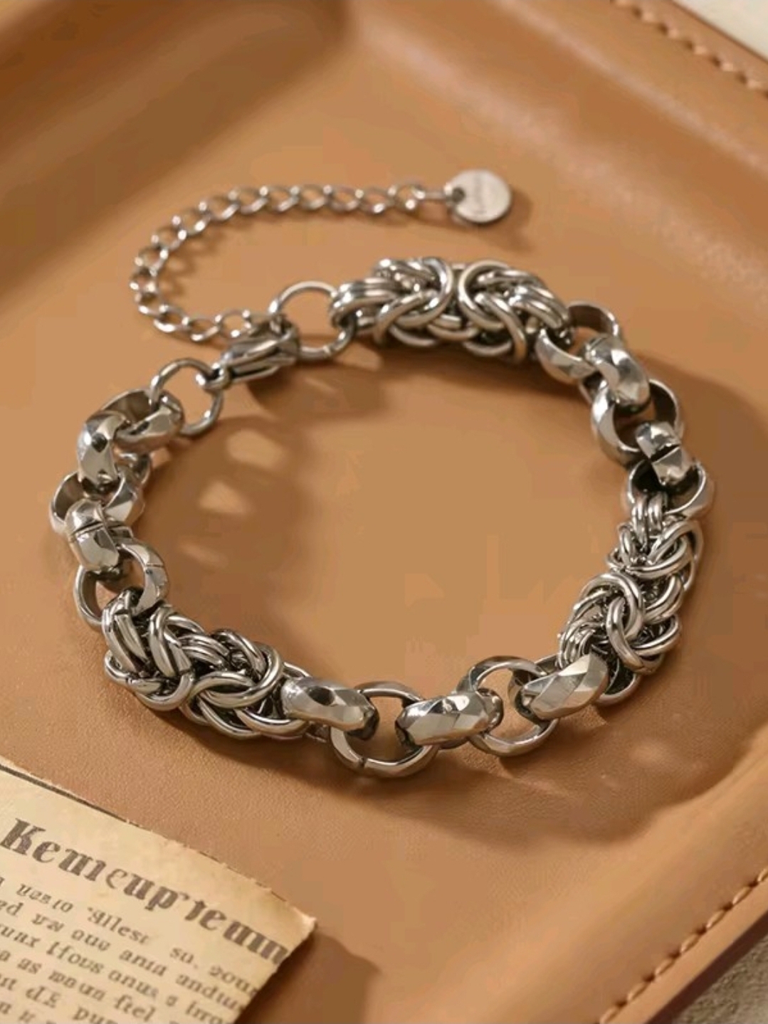 Silver-Tone Braided Link Bracelet